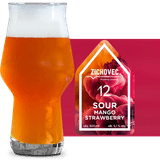 Zichovec Sour Mango Strawberry 12 Glass and Label