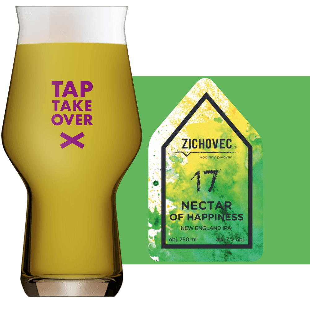 Zichovec Nectar of Happiness Glass and Label