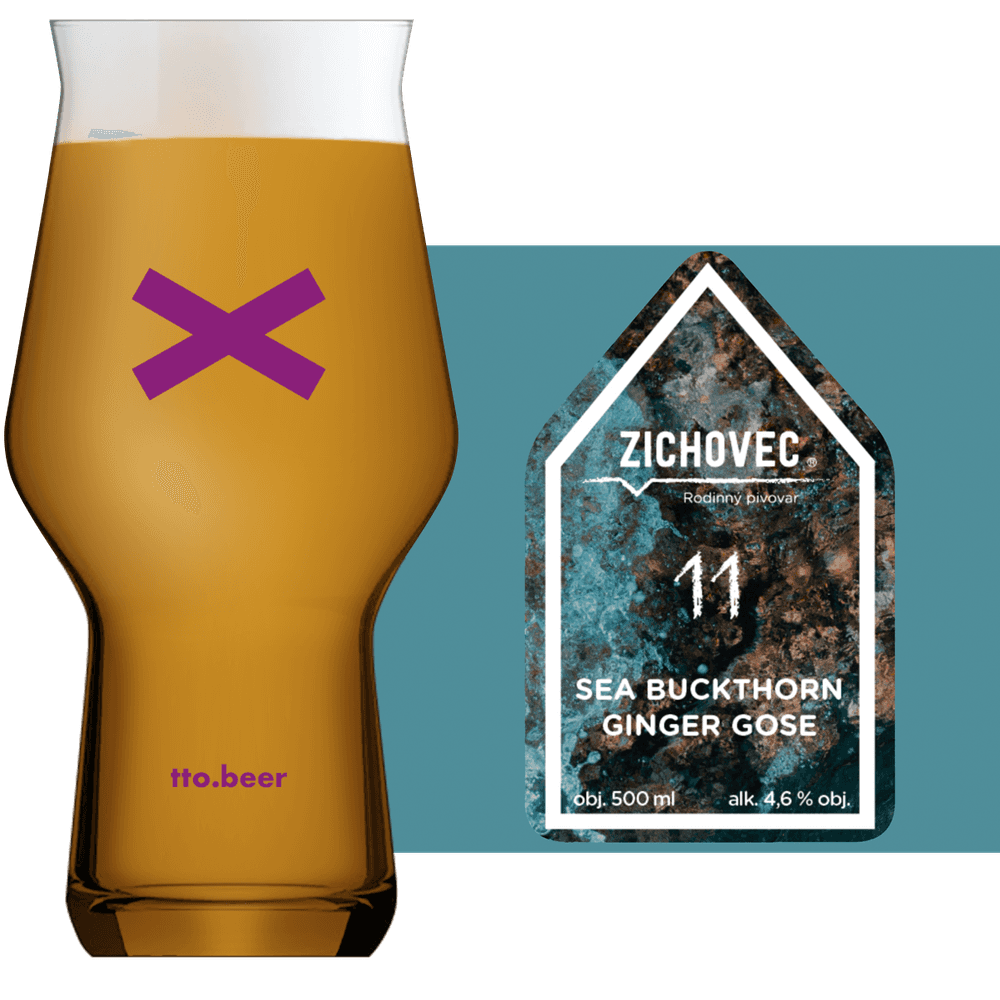 Zichovec Sea Buckthorn Ginger Gose Glass and Label