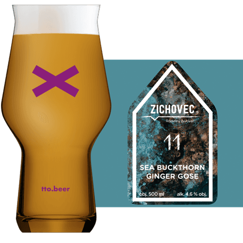 Zichovec Sea Buckthorn Ginger Gose Glass and Label