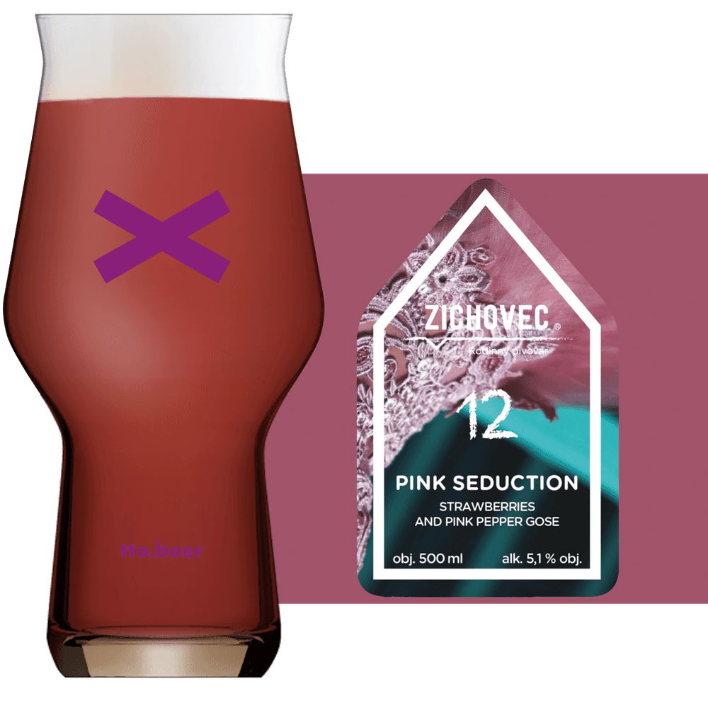 Zichovec Pink Seduction Glass and Label