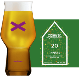 Zichovec Jezísek Glass and Label