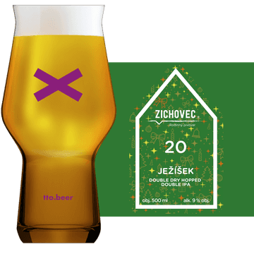 Zichovec Jezísek Glass and Label