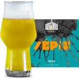 Pioneer Sepie Glass and Label