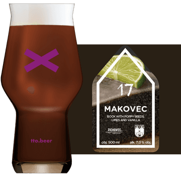 Zichovec Makovec Glass and Label