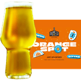 Pioneer Orange Spot Glass and Label