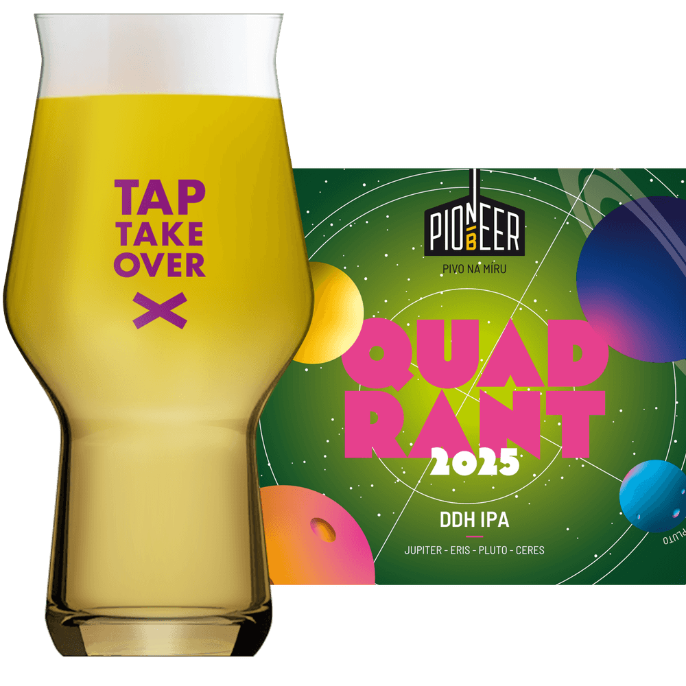 Pioneer Quadrant Glass and Label