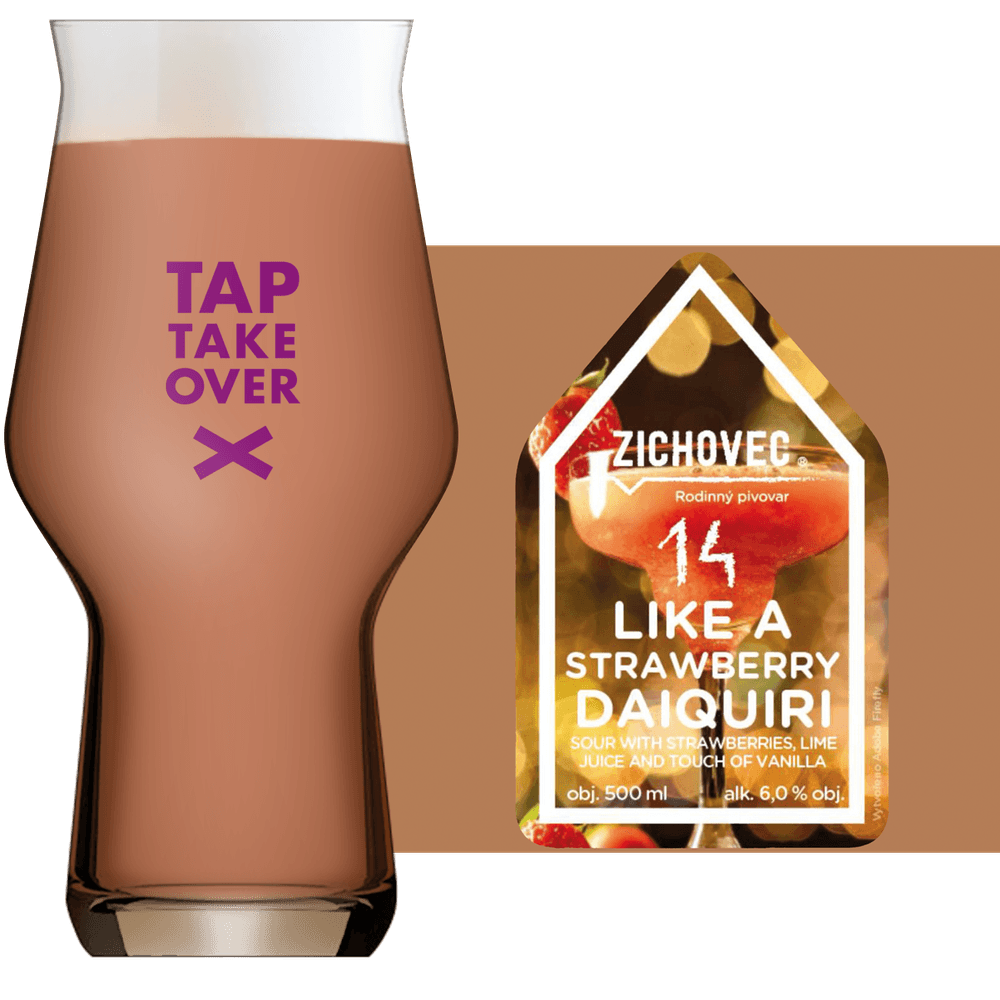 Zichovec Like a Strawberry Daiquiri  Glass and Label