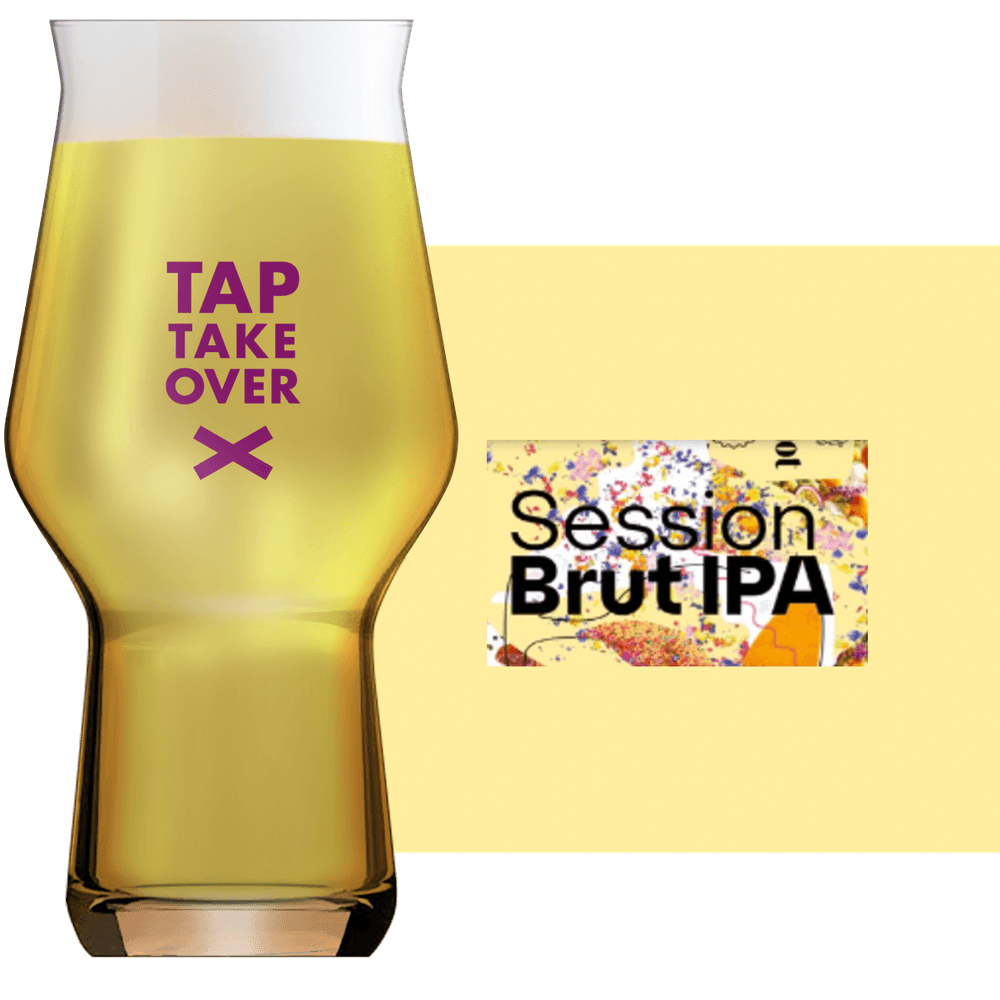 Klenot 10° Session Brut IPA Glass and Label