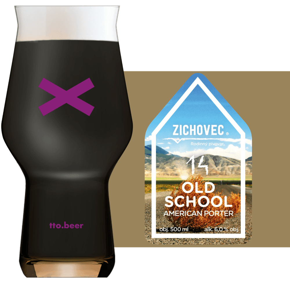Zichovec Old School American Porter Glass and Label