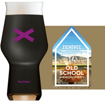 Zichovec Old School American Porter Glass and Label