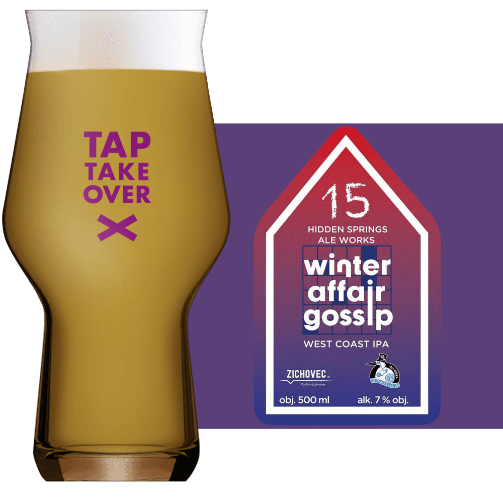 Zichovec Winter Affair Gossip: Hidden Springs Ale Works Glass and Label