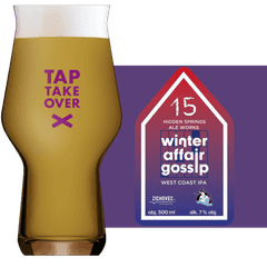 Thumbnail Zichovec Winter Affair Gossip: Hidden Springs Ale Works Glass and Label