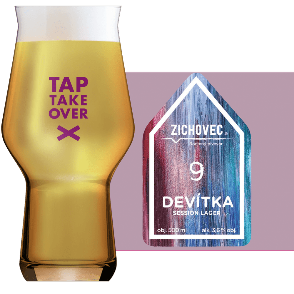 Zichovec Devítka Glass and Label