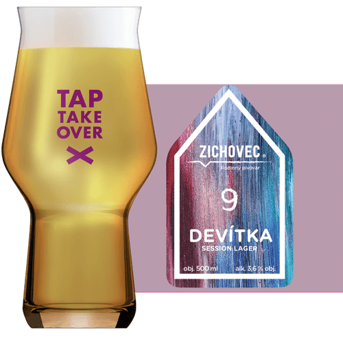 Zichovec Devítka Glass and Label