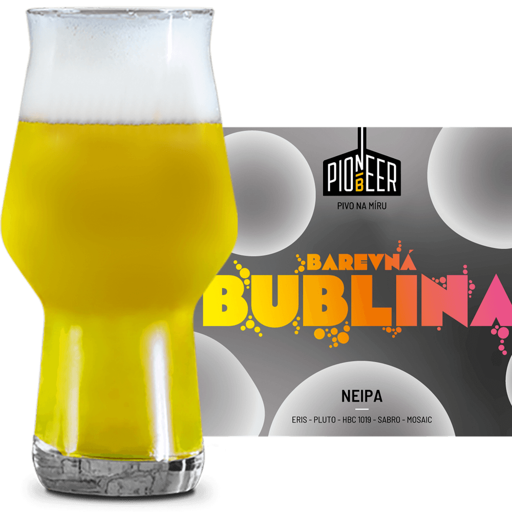 Pioneer Bublina Glass and Label