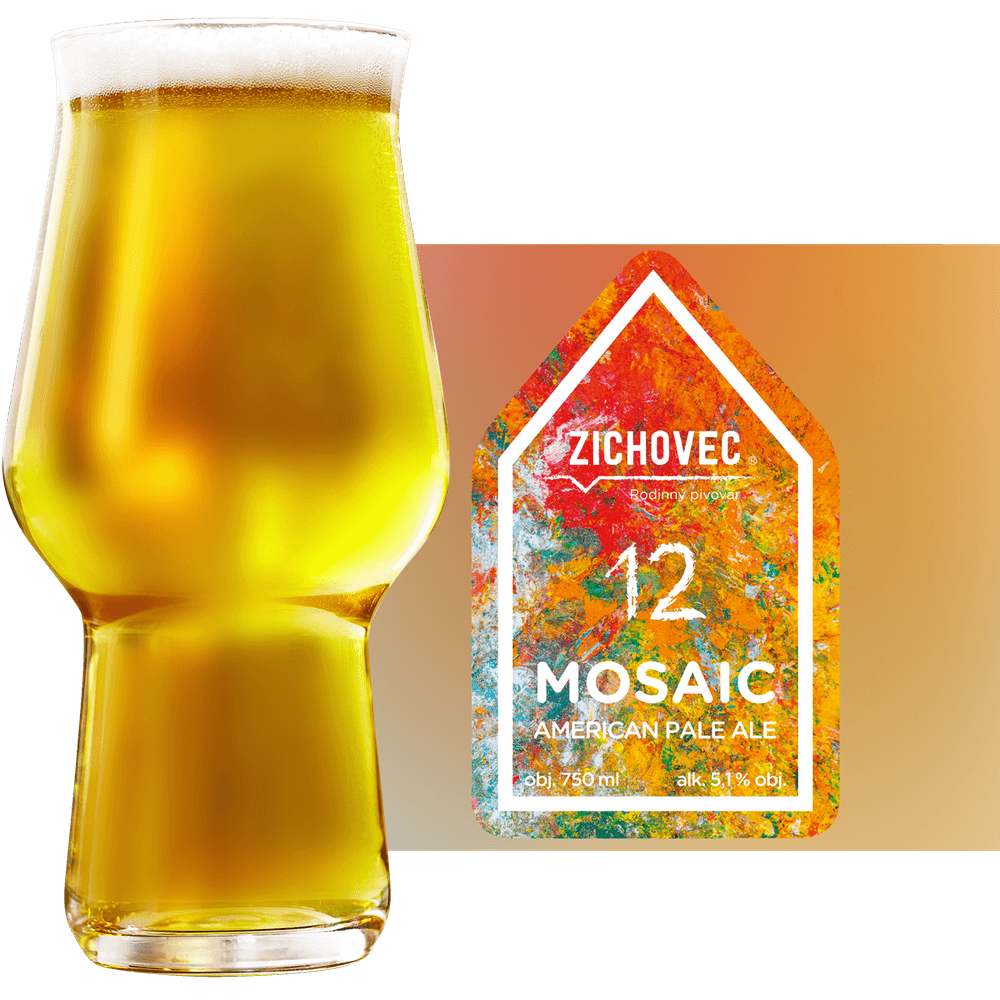 Zichovec Mosaic 12 Glass and Label