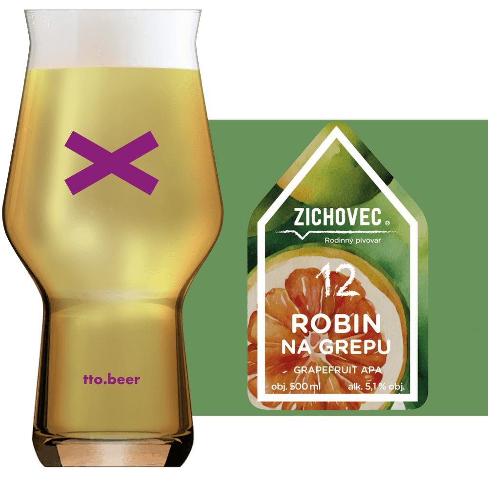 Zichovec Robin na Grepu Glass and Label