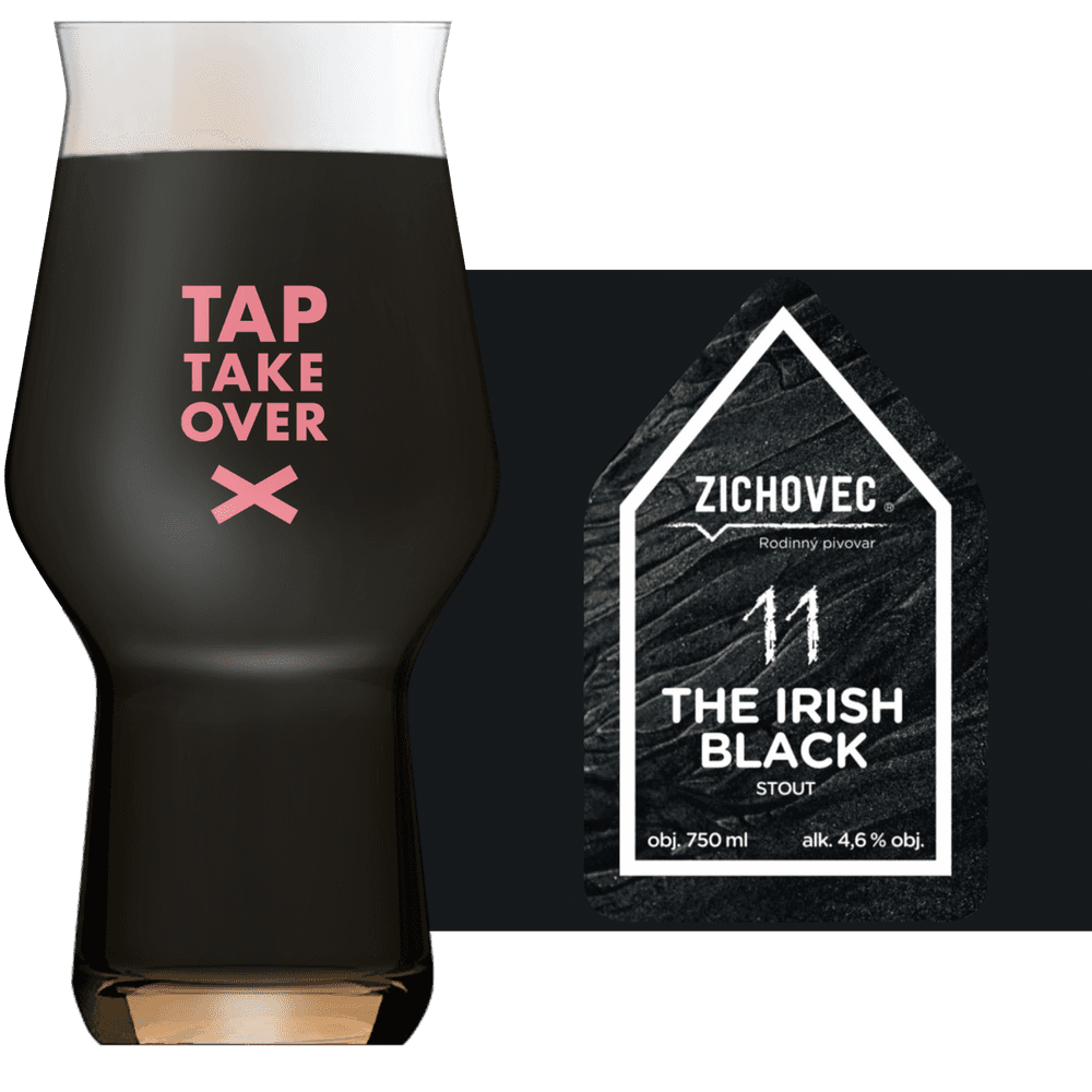 Zichovec The Irish Black Glass and Label