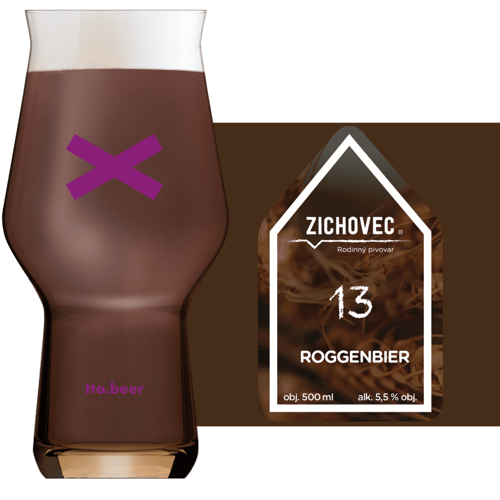 Zichovec Roggenbier Glass and Label