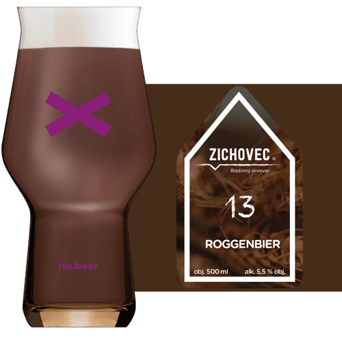 Zichovec Roggenbier Glass and Label