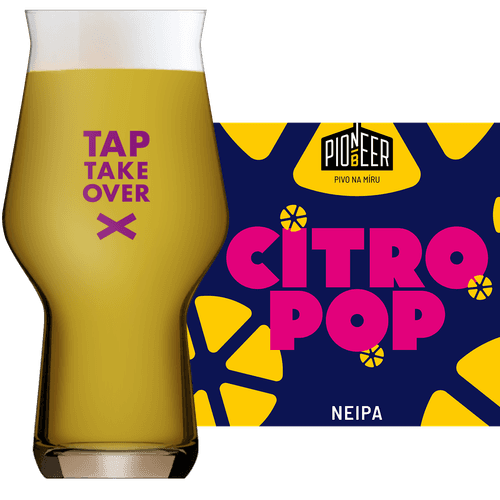 Pioneer Citro Pop Glass and Label