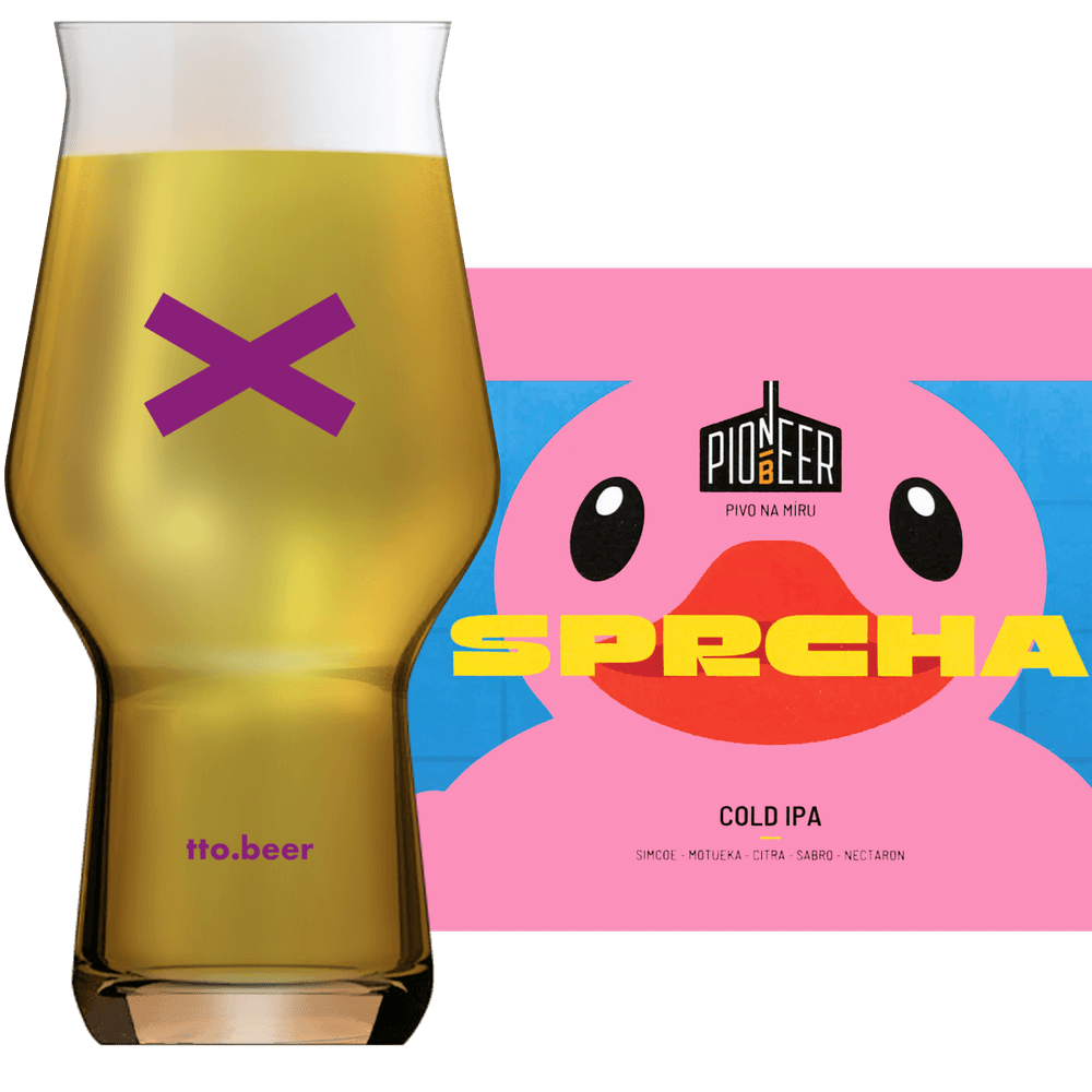 Pioneer Sprcha Glass and Label