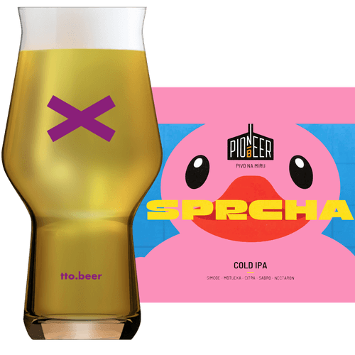 Pioneer Sprcha Glass and Label