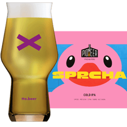 Pioneer Sprcha Glass and Label