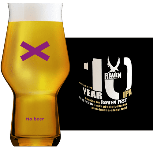 Raven Year 10 Northern IPA Glass and Label