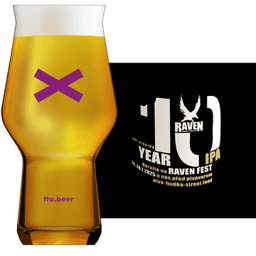 Raven Year 10 Northern IPA Glass and Label