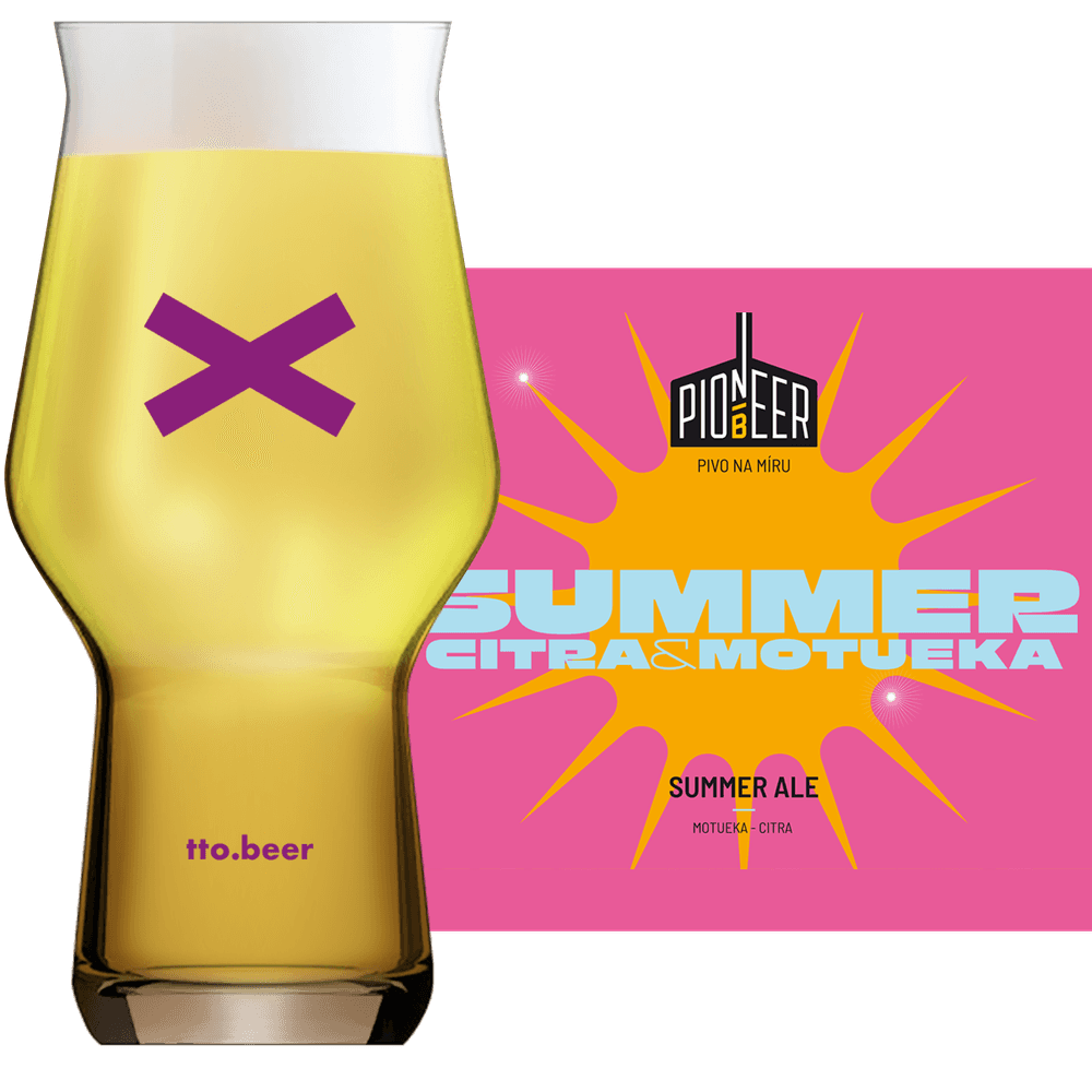 Pioneer Summer Citra Glass and Label
