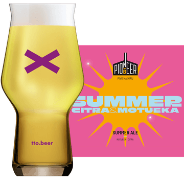 Pioneer Summer Citra Glass and Label