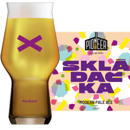 Pioneer Skladakca Glass and Label