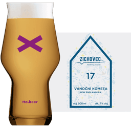 Zichovec Vanocni Kometa Glass and Label