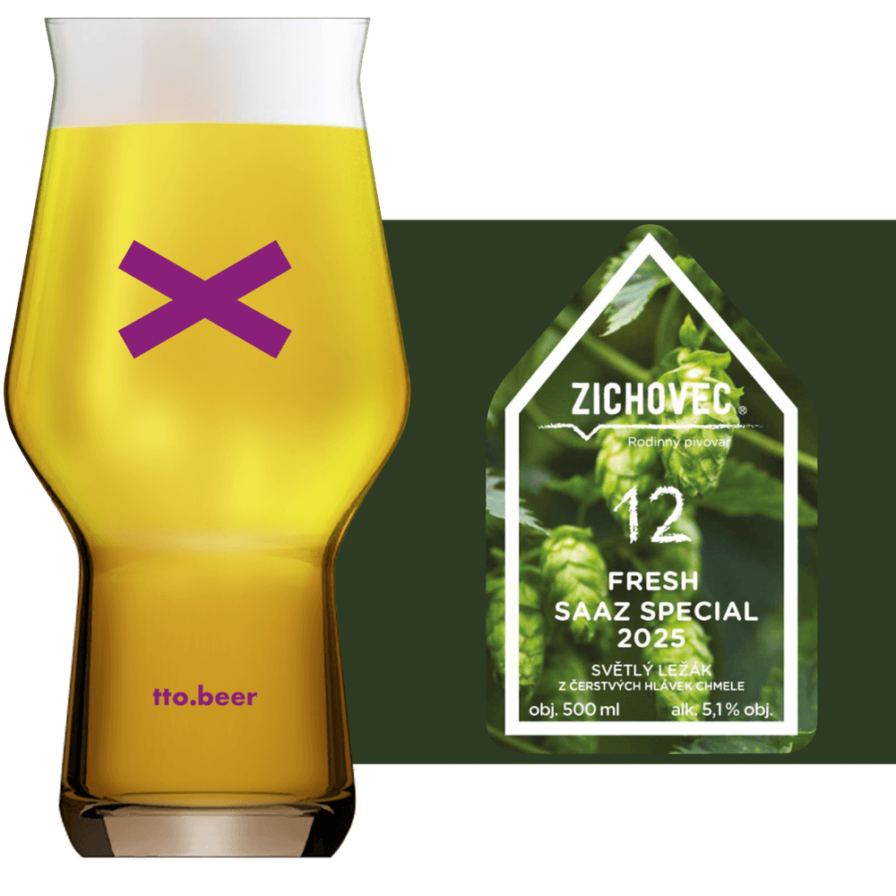 Zichovec Fresh Saaz Special 12 2025 Glass and Label
