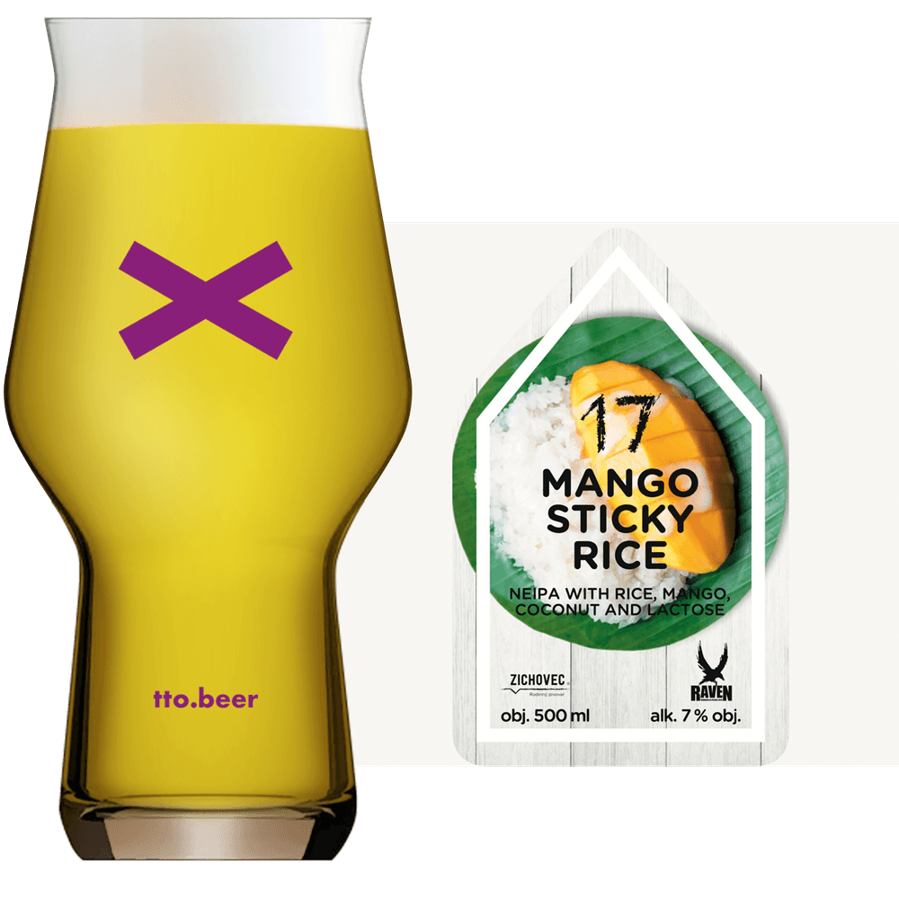 Zichovec Mango Sticky Rice Glass and Label