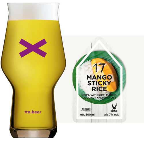 Zichovec Mango Sticky Rice Glass and Label