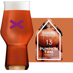 undefined Pumpkin Time Glass and Label