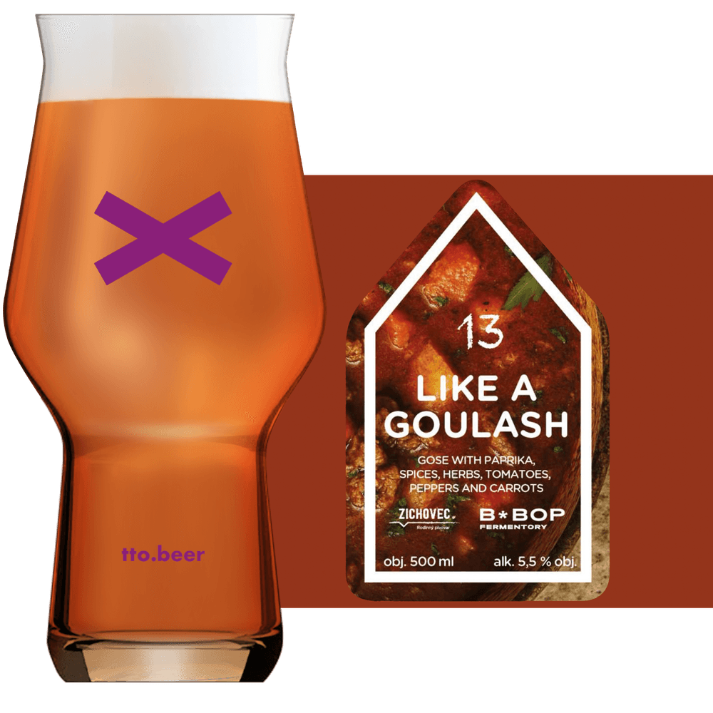 Zichovec Like a Goulash Glass and Label