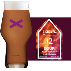 Thumbnail Zichovec Sour Strawberry Guava Glass and Label