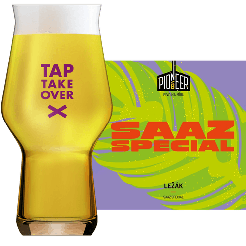 Pioneer Saaz Special Glass and Label