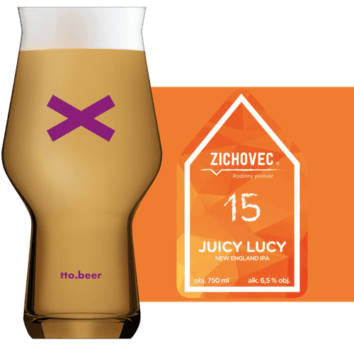 Zichovec Juicy Lucy  Glass and Label