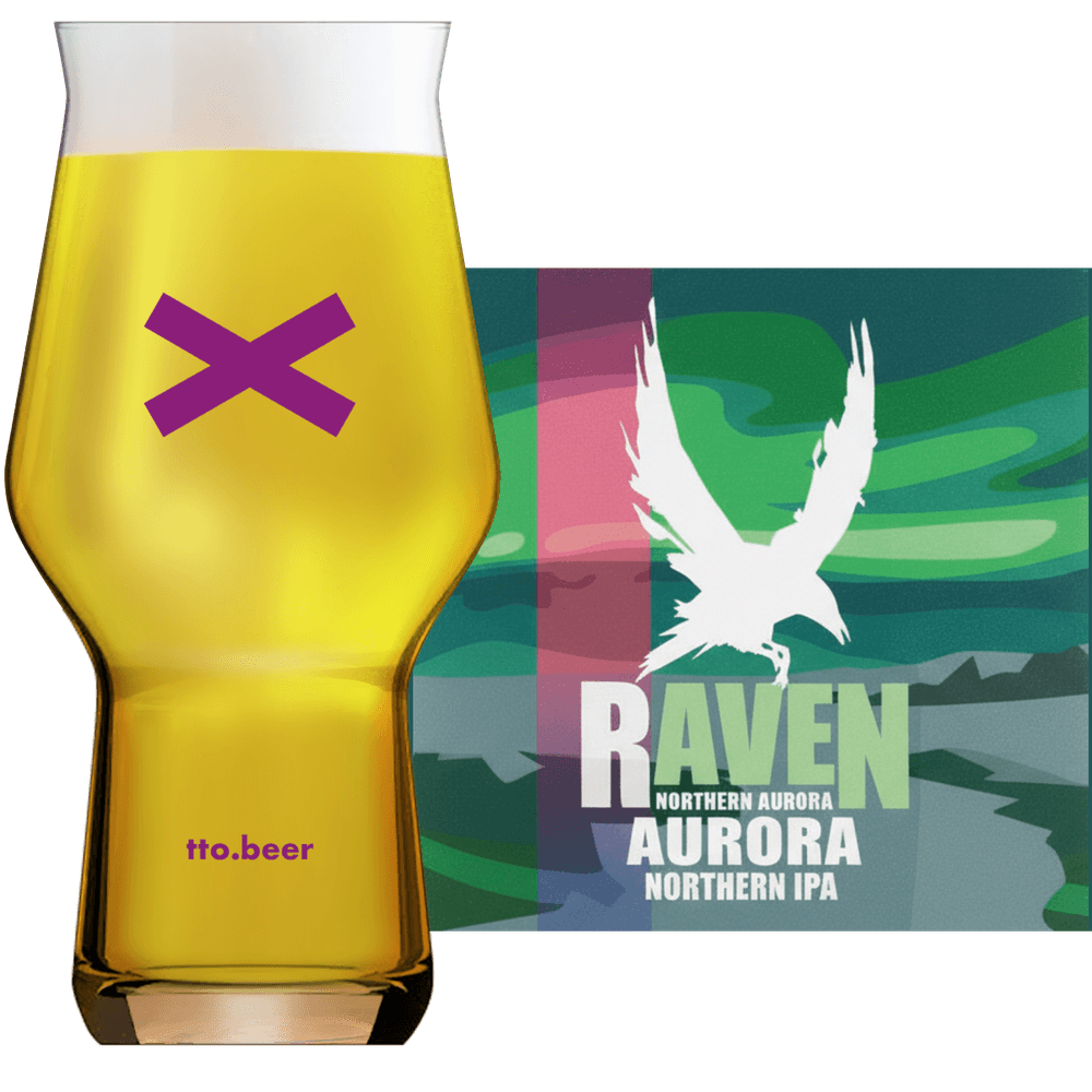 Raven Aurora Glass and Label