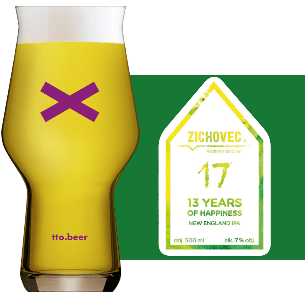 Zichovec 13 Years of Happiness Glass and Label