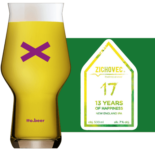 Zichovec 13 Years of Happiness Glass and Label