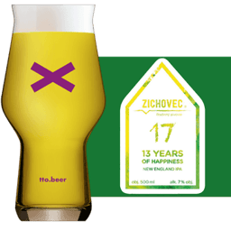 Zichovec 13 Years of Happiness Glass and Label