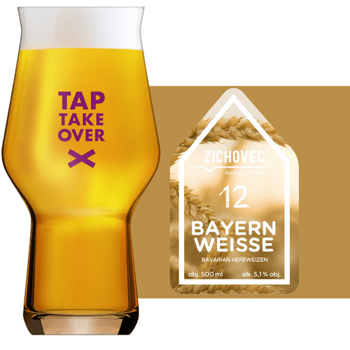 Zichovec Bayern Weiße Glass and Label